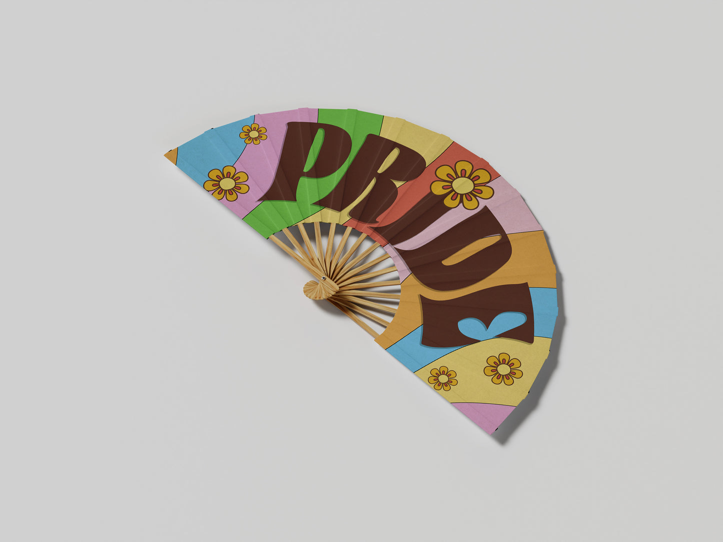 Prop Hand Fan Pride Rainbow 65x35cm