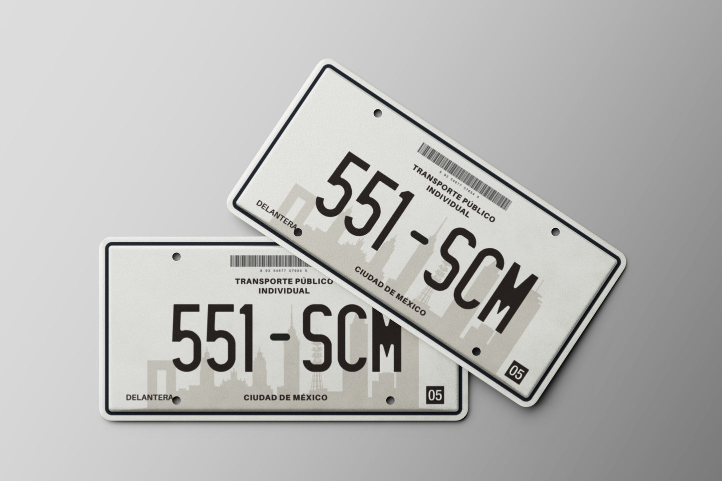 Prop License Plate Mexico City Taxi 30x15cm