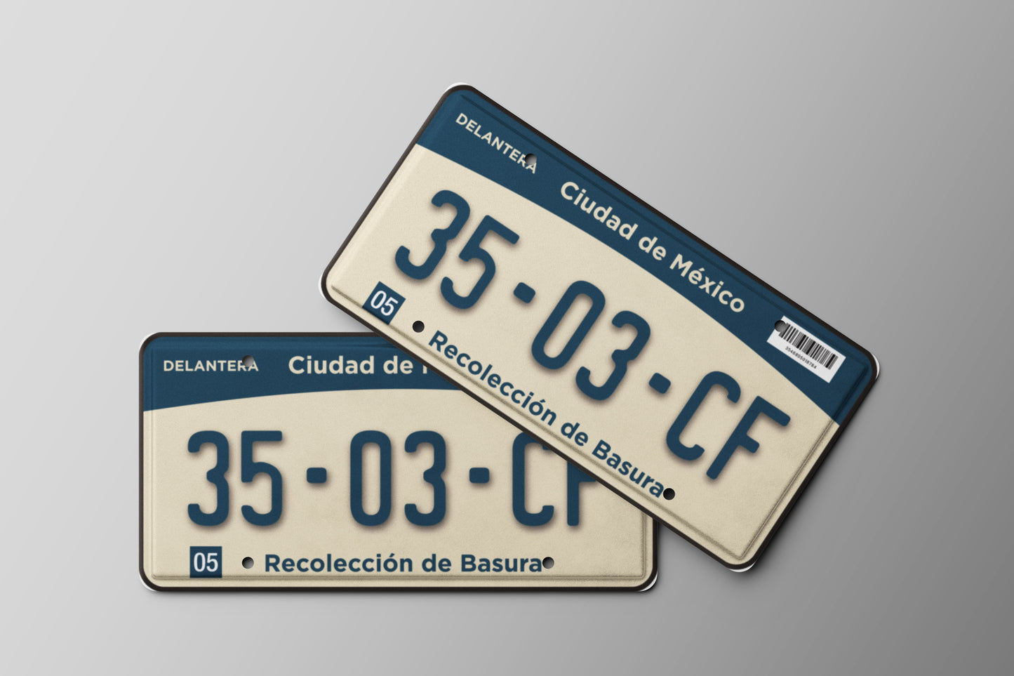 Prop License Plate Mexico City Garbage Truck 30x15cm