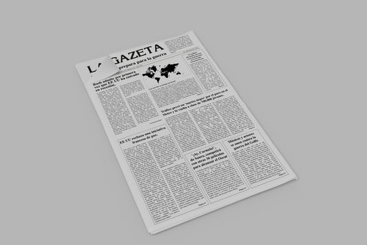 Prop Newspaper World News La Gazeta Black & White 27.9x43.1cm