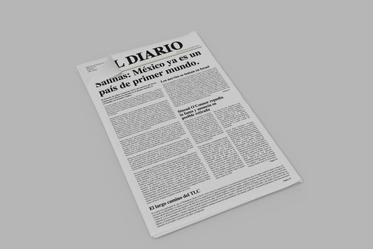 Prop Newspaper World News El Diario Black & White 27.9x43.1cm