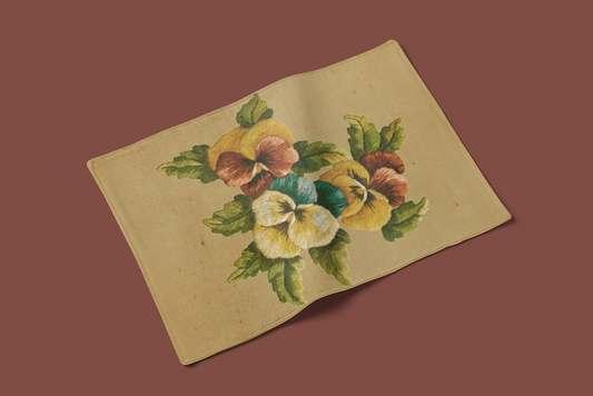 Print Nature Flowers Velvet Pansies 45x60cm