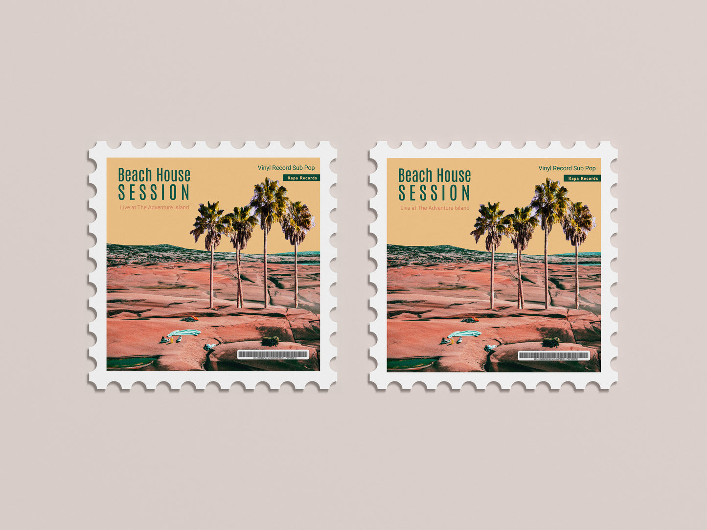 Print Vinyl Record Beach Palm House 32x32cm