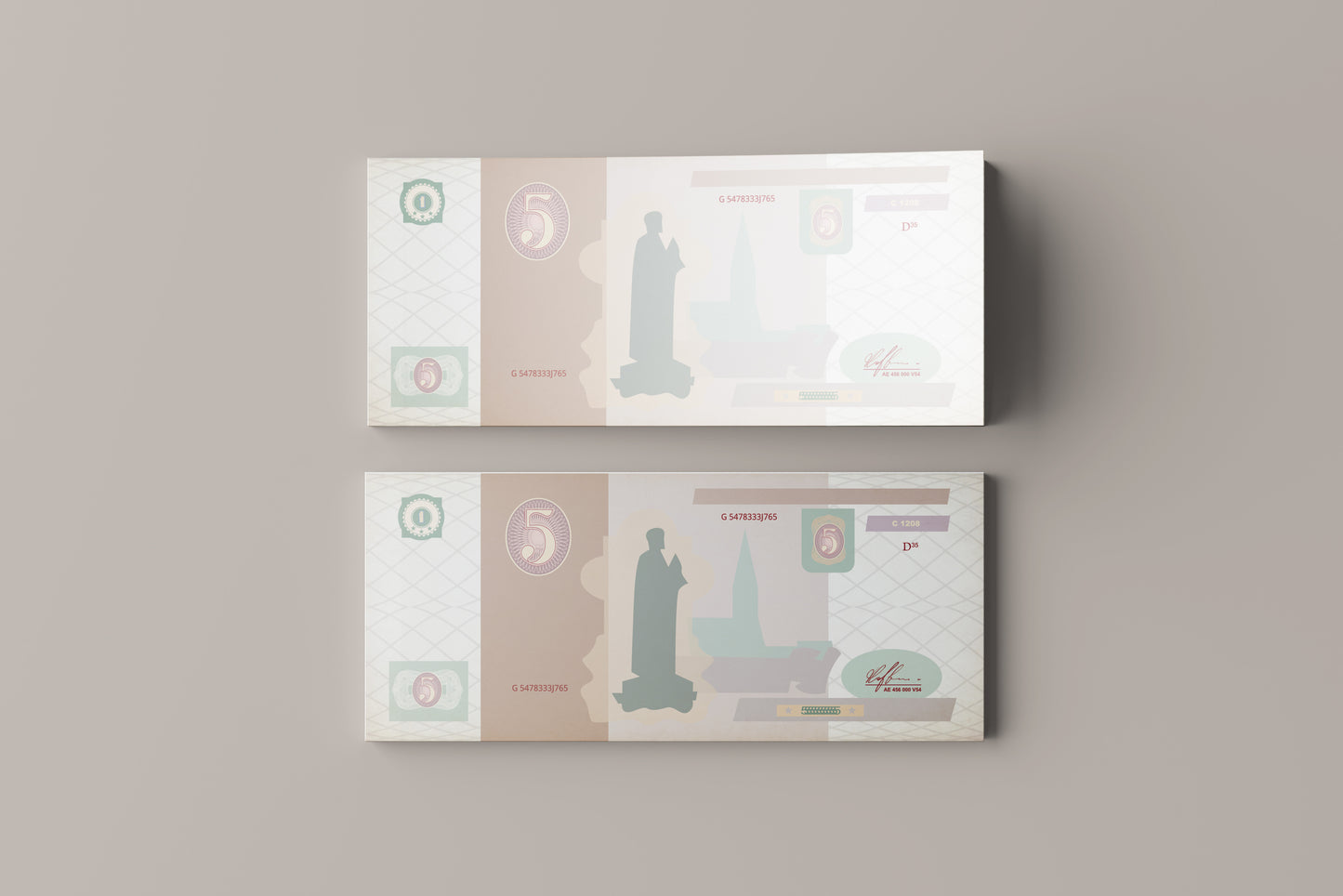 Prop Banknotes Bill Of Five 14.6x6.2cm