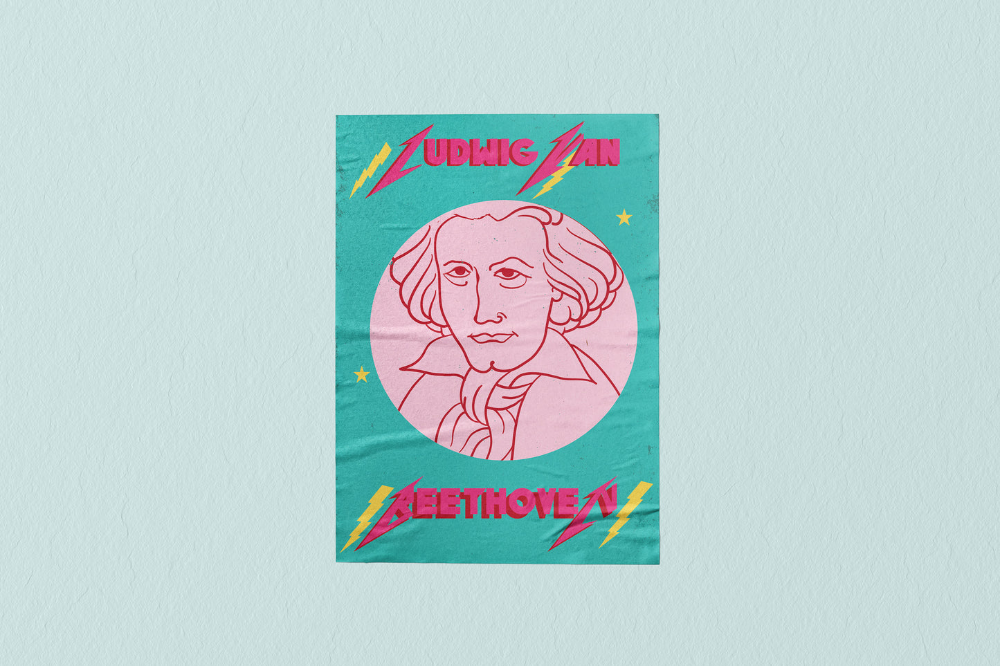 Print Music Beethoven Rockstar 60x90cm