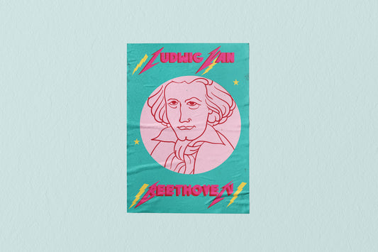 Print Music Beethoven Rockstar 60x90cm