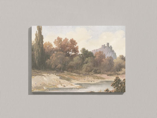 Print Nature Landscape Forest & Castle Paint 50x42cm