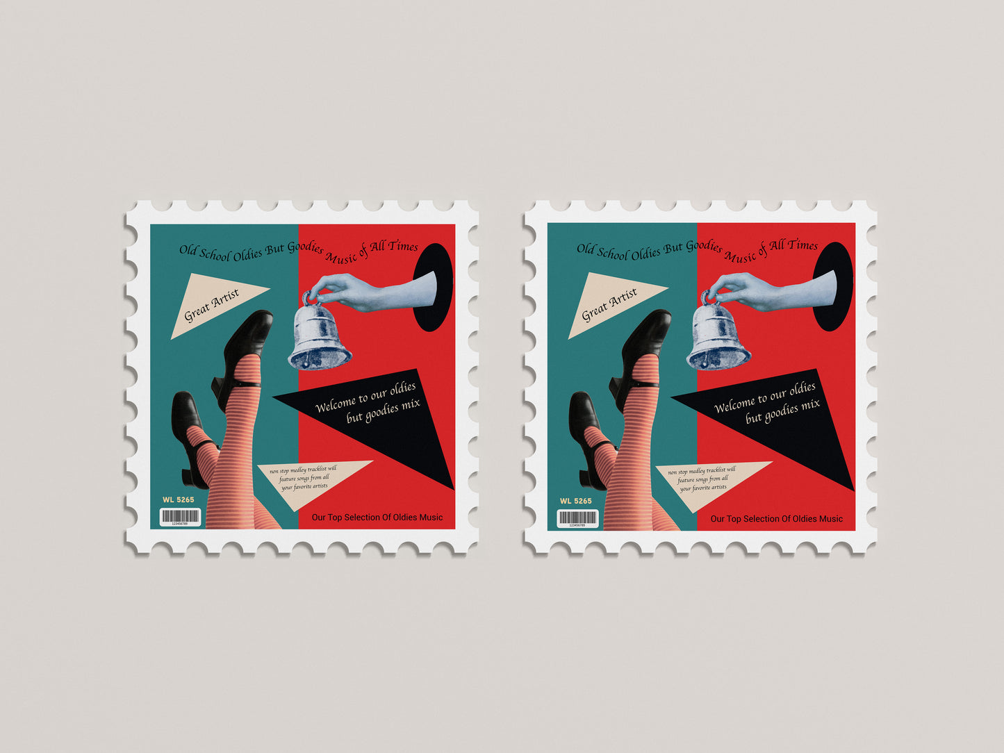 Print Urban Vinyl Music Oldies Vintage Retro 32x32cm