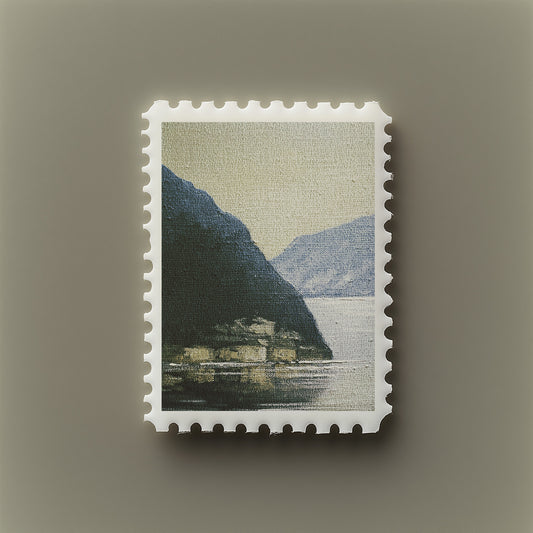 Print Nature Mountains Green Paint 20x25cm