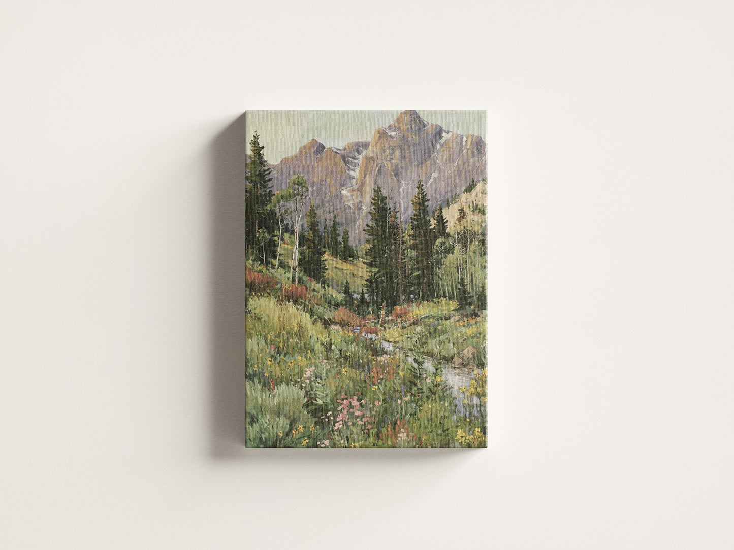 Print Nature Meadow & Mountains Paint 50x70cm