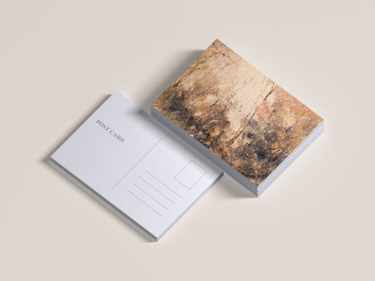 Print Nature Landscape Forest Trunk Orange Vintage Paint 35x35cm