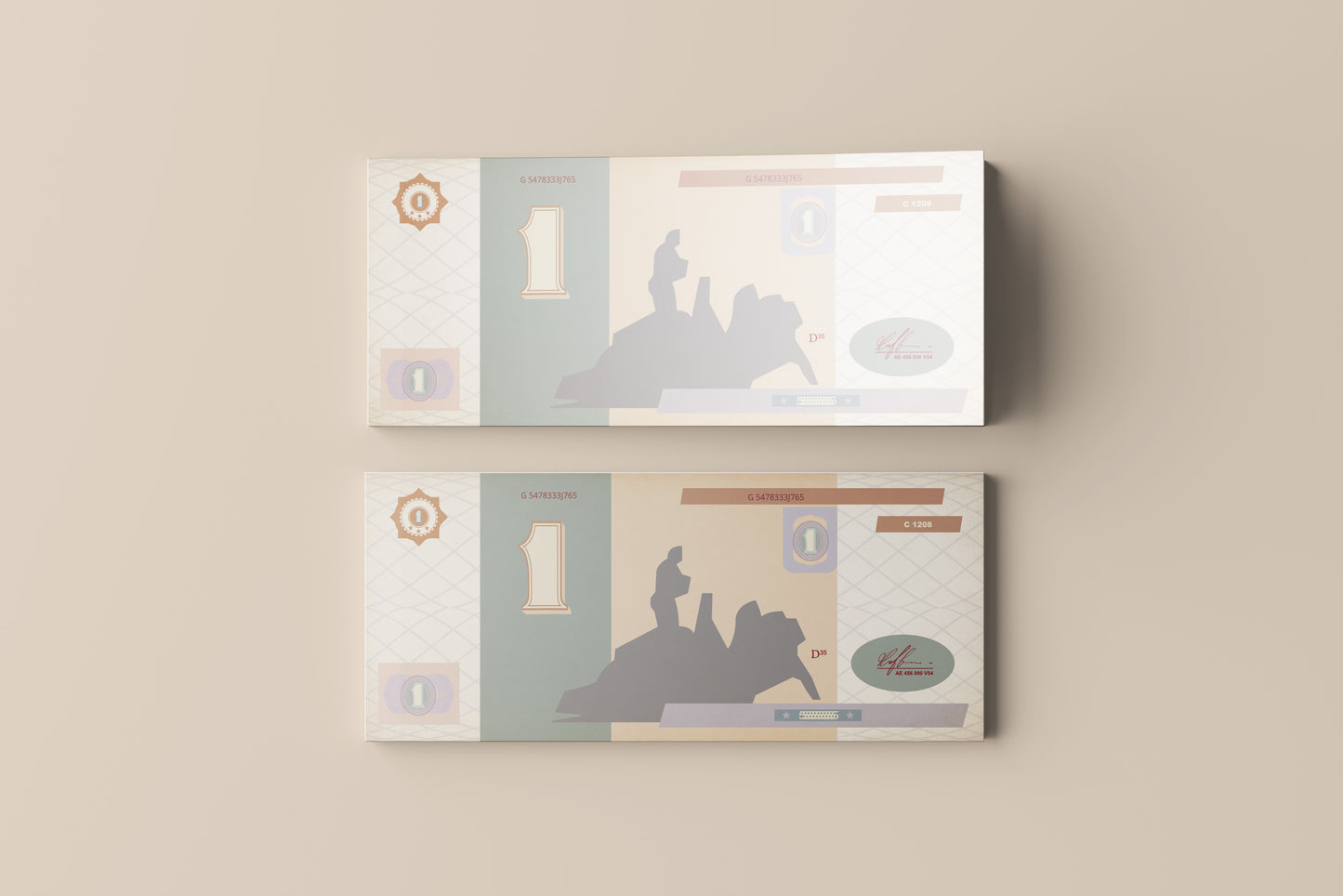 Prop Banknotes Bill Of One 14.6x6.2cm