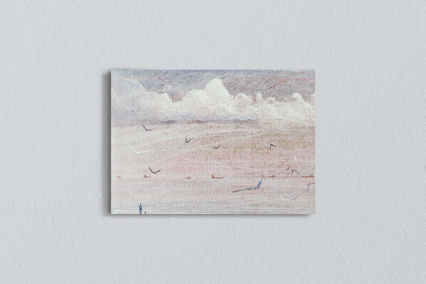 Print Nature Landscape Sky Birds Paint 60x50cm