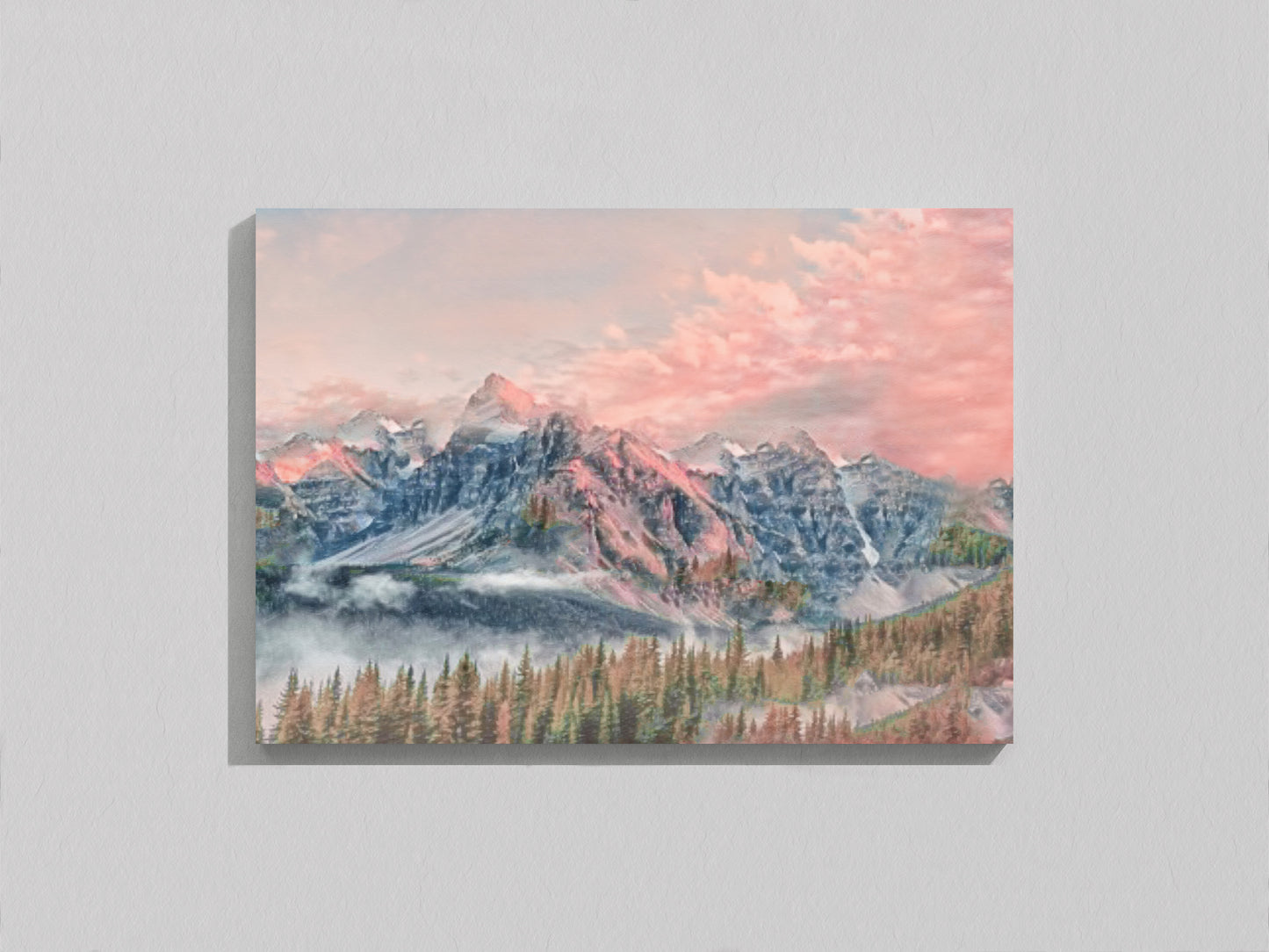 Print Nature Snowy Landscape Paint 79x48cm