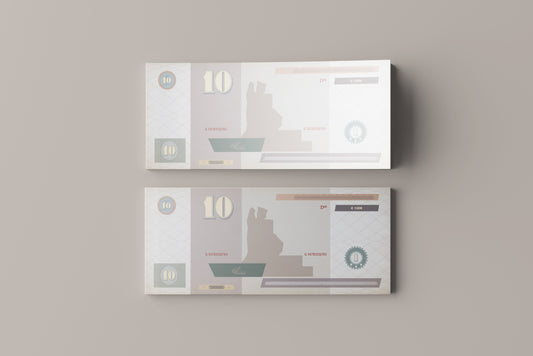 Prop Banknotes Bill Of Ten 14.6x6.2cm
