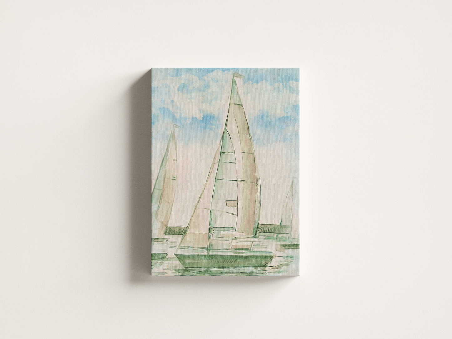 Print Boat Sail Ship Watercolor Paint 60x90cm