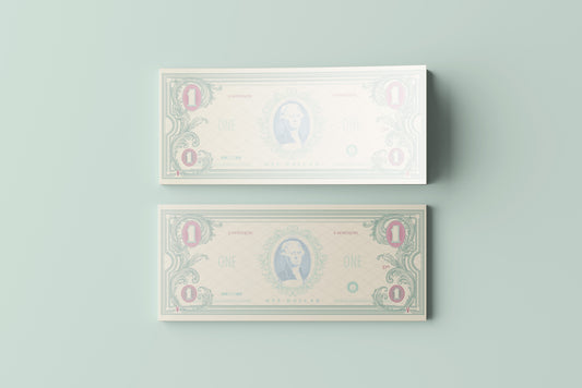 Prop Banknotes One Dollar Art Nouveau 14.6x6.2cm