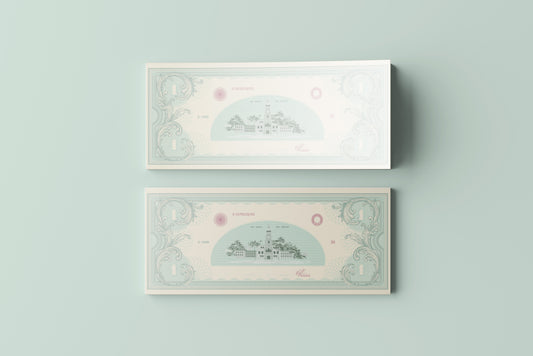 Prop Banknotes One Dollar ArtNouveau Village 14.6x6.2cm