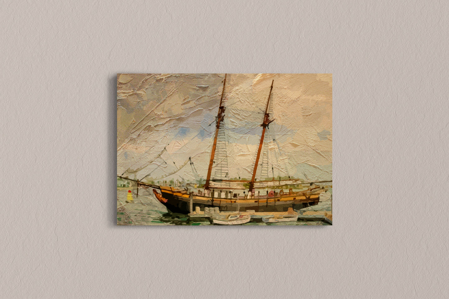 Print Boat Vintage Ship Paint 100x70cm