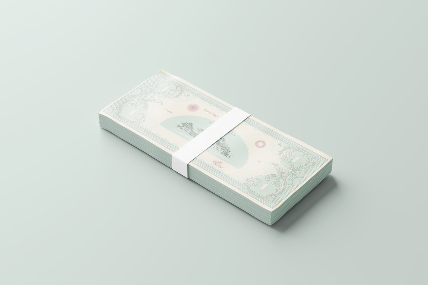 Prop Banknotes One Dollar ArtNouveau Village 14.6x6.2cm