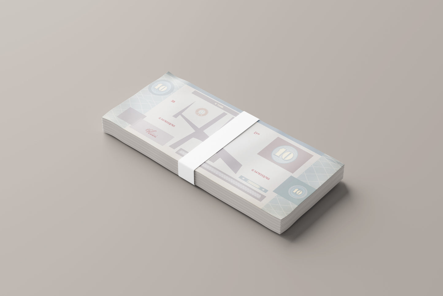 Prop Banknotes Bill Of Ten Architectural 14.6x6.2cm