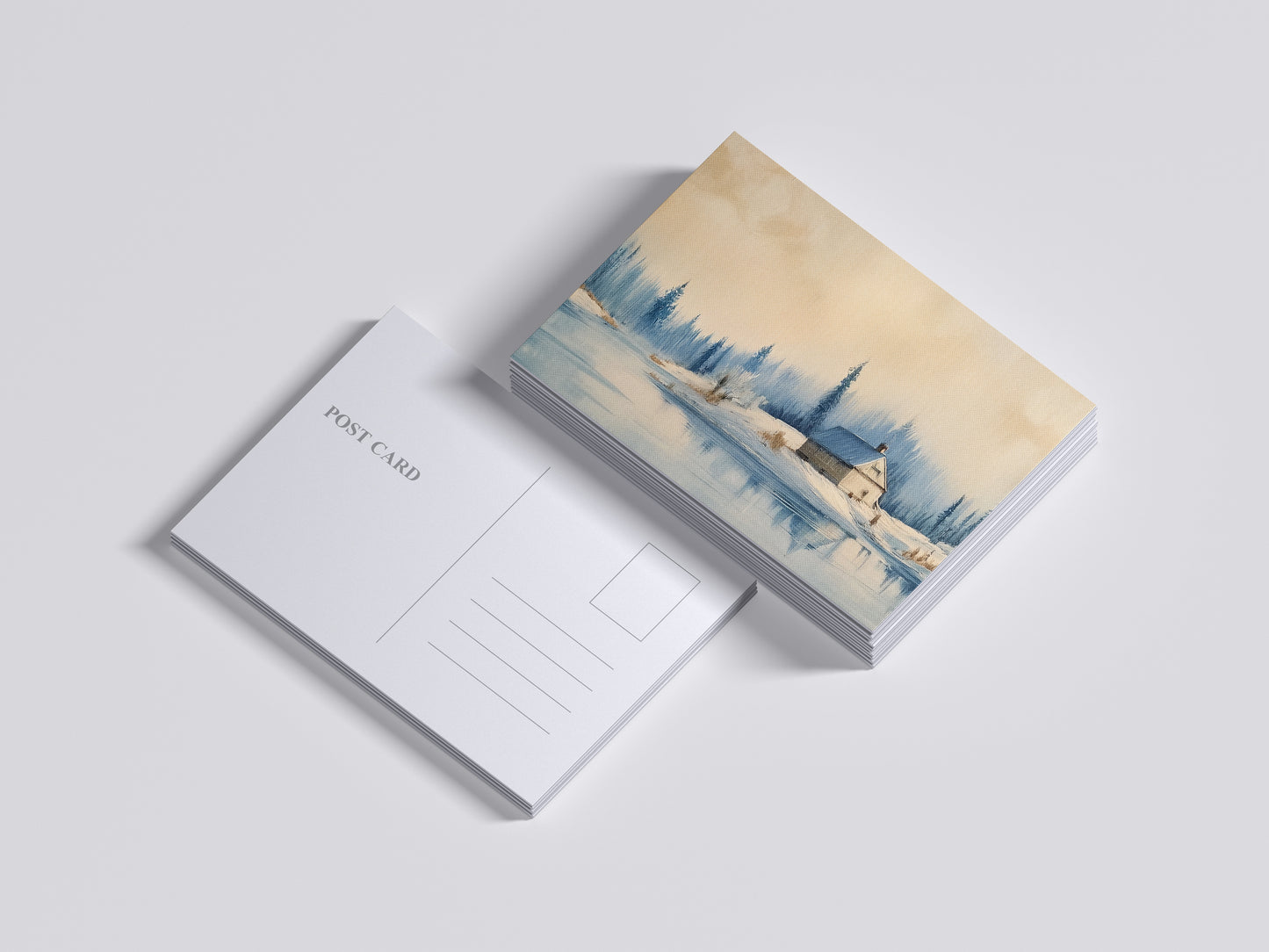 Print Nature Snowy Landscape Shell Paint 80x38cm