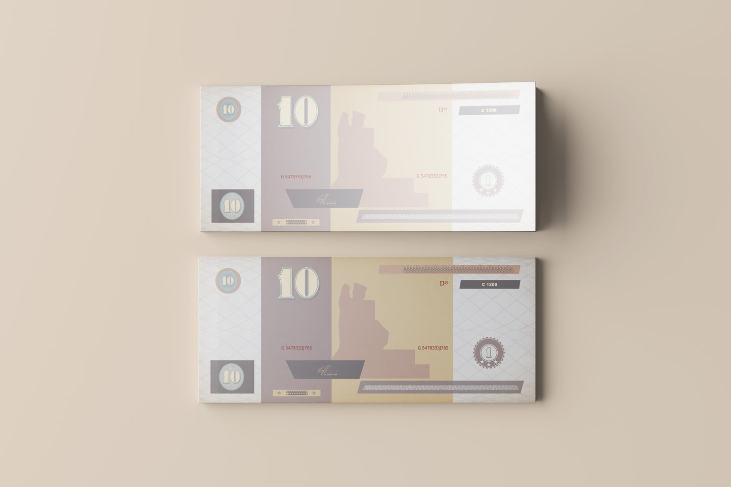 Prop Banknotes Bill Of Ten 14.6x6.2cm