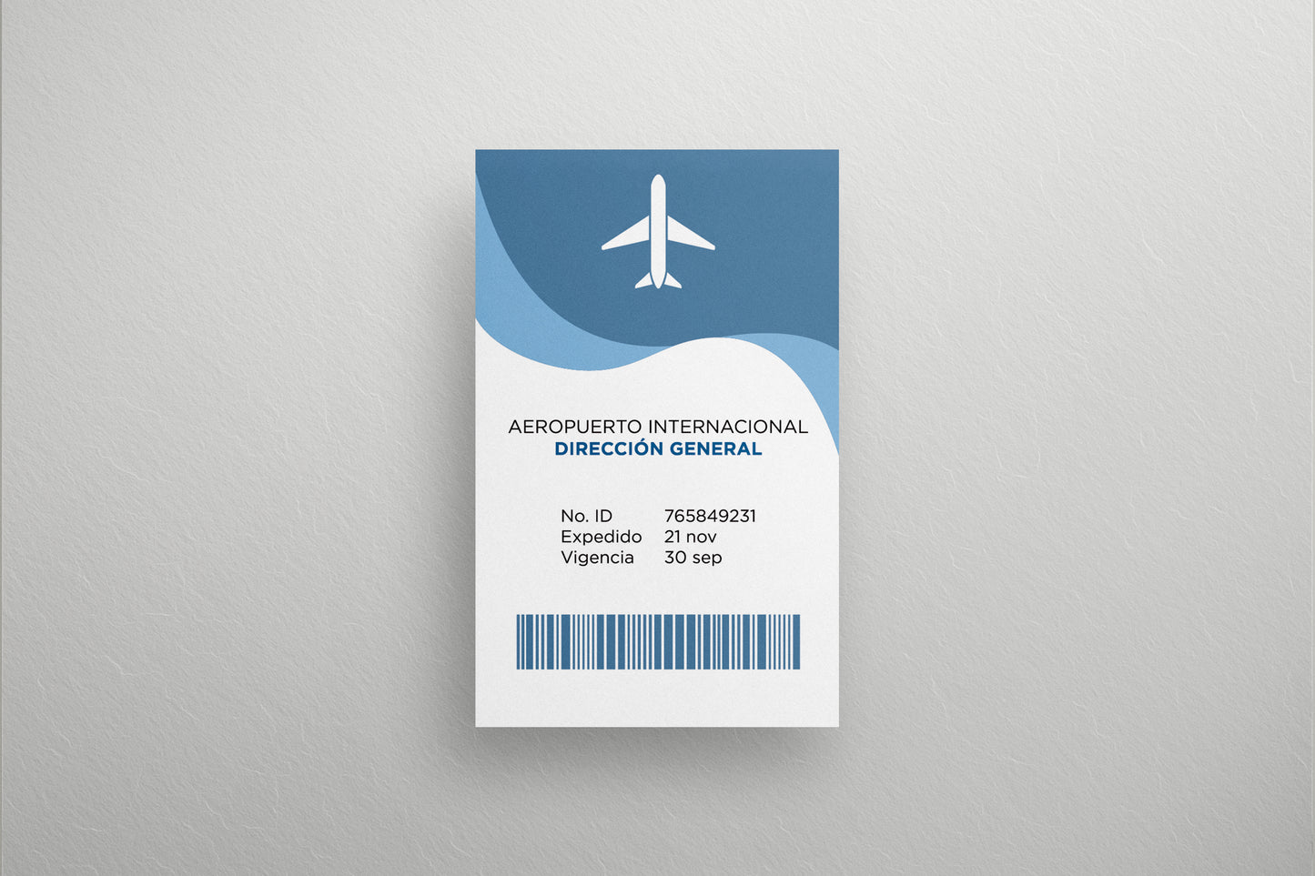 Prop Airport General Management Badge Light Blue 5.4x8.6cm