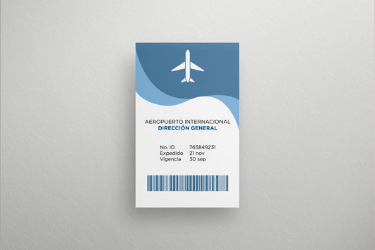 Prop Airport General Management Badge Light Blue 5.4x8.6cm