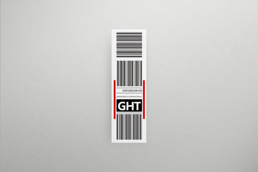 Prop Airport Suitcase Tag Bar Code 5.4x17.6cm