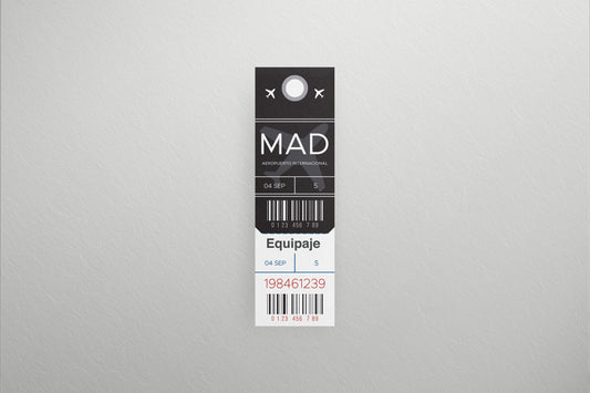 Prop Airport Suitcase Tag Black 5.4x17.6cm