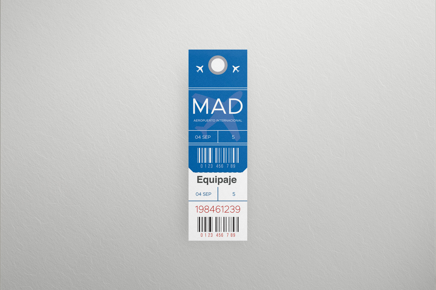 Prop Airport Suitcase Tag Blue 5.4x17.6cm