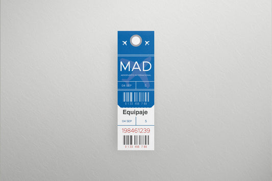 Prop Airport Suitcase Tag Blue 5.4x17.6cm