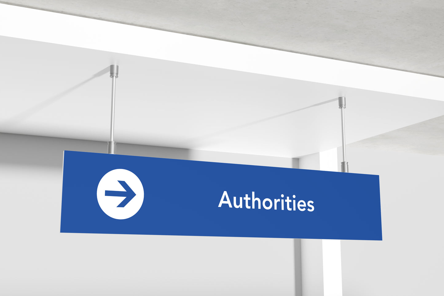 Signage Airport Authorities Blue 150x30cm