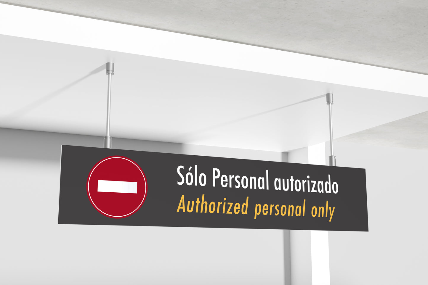 Signage Airport Authorized Personal Only Grey 120x25cm