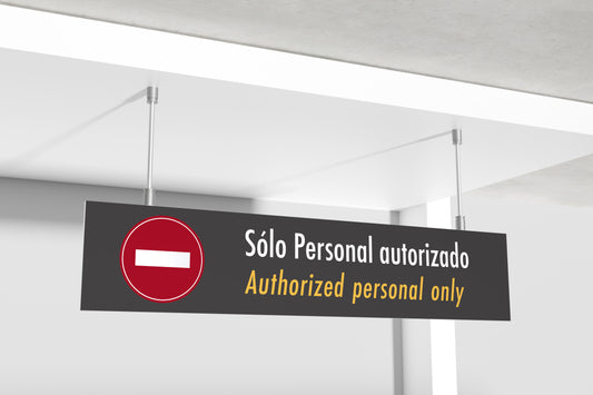 Signage Airport Authorized Personal Only Grey 120x25cm