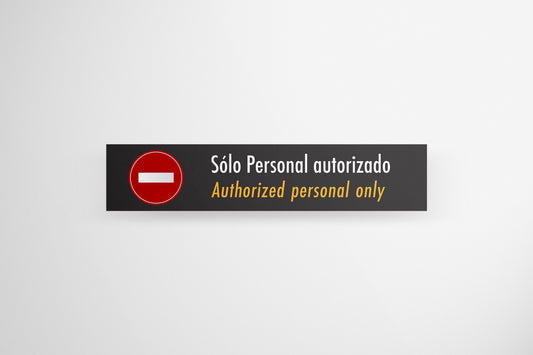 Signage Airport Authorized Personal Only Grey 120x25cm