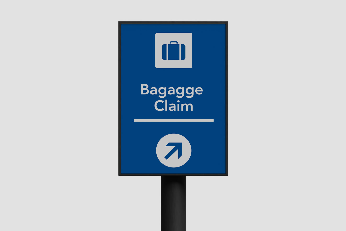 Signage Airport Bagagge Claim Blue 40x60.5cm