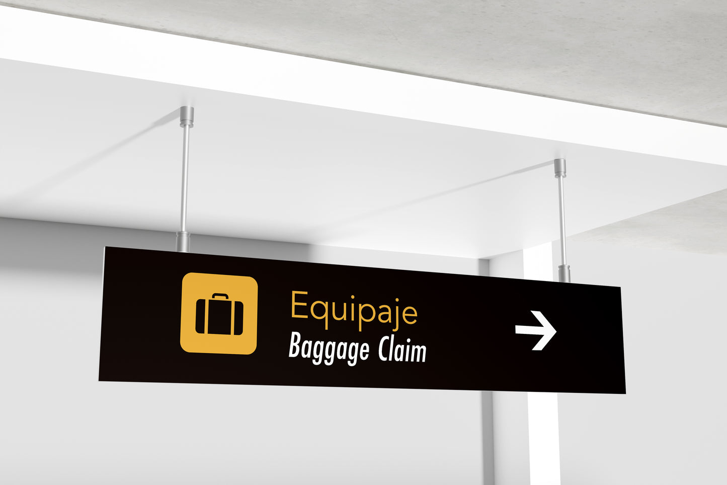 Signage Airport Baggage Claim Black 159x30cm