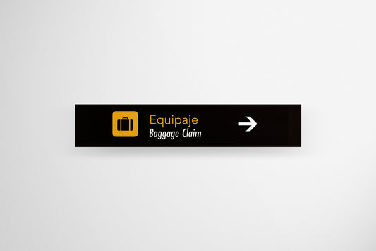 Signage Airport Baggage Claim Black 159x30cm