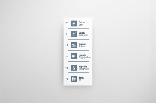 Signage Airport Wayfinding White 75x178cm