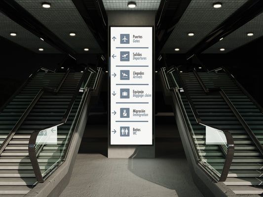 Signage Airport Wayfinding White 75x178cm