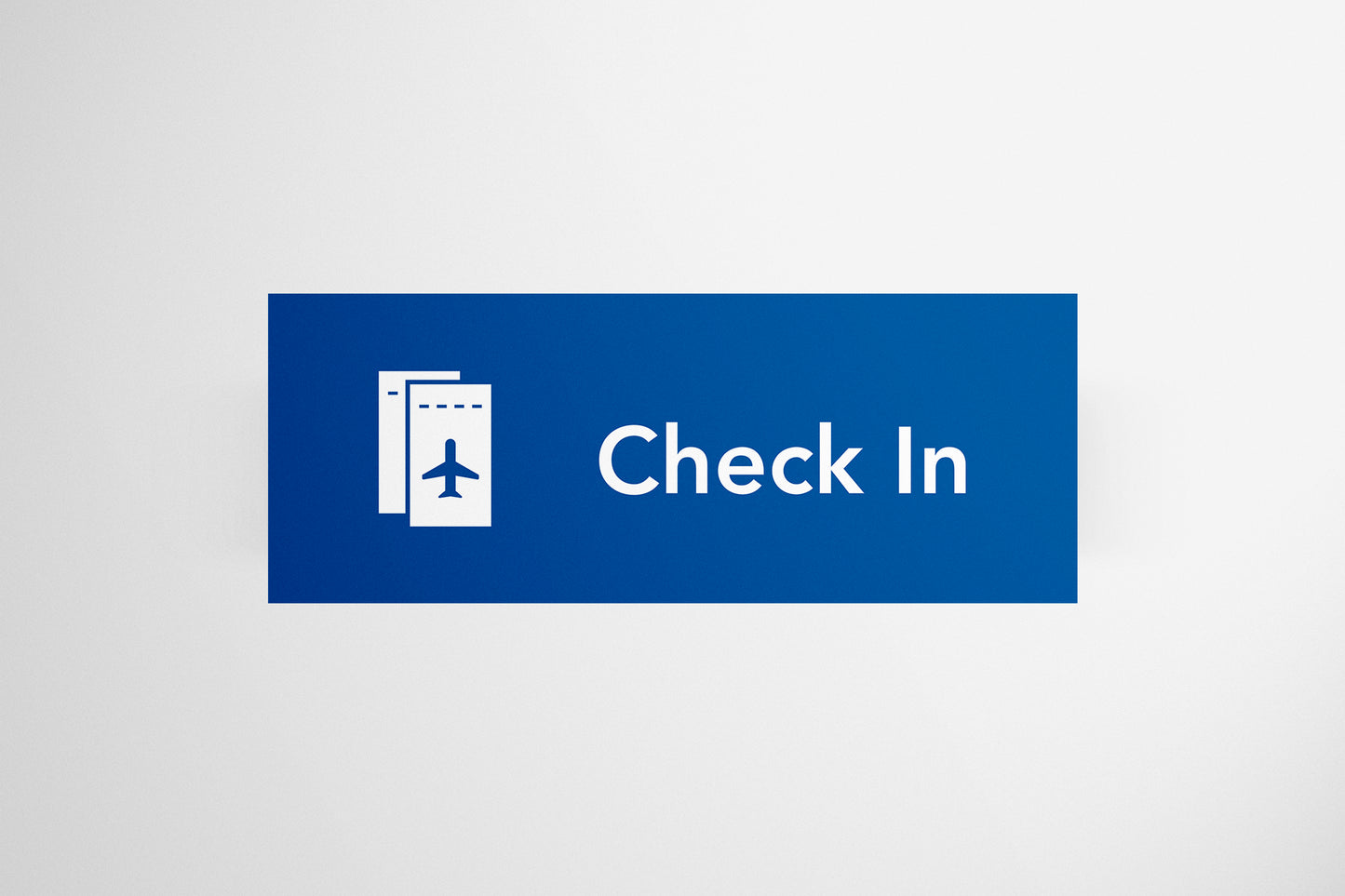 Signage Airport Check-In Blue 300x115cm