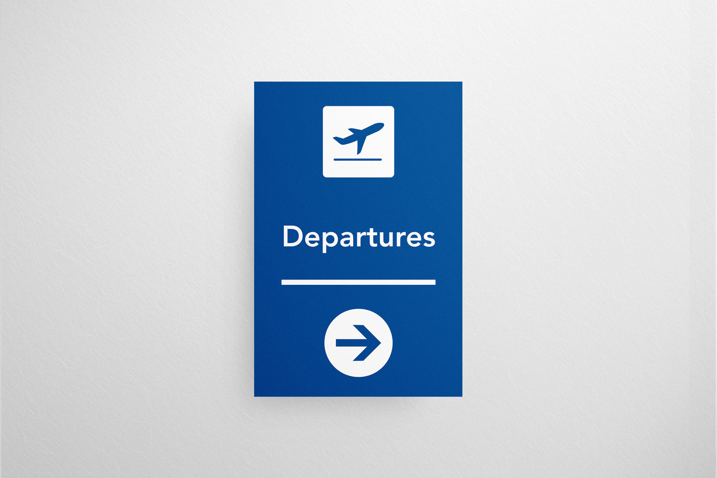 Signage Airport Departures Blue 40x60.5cm