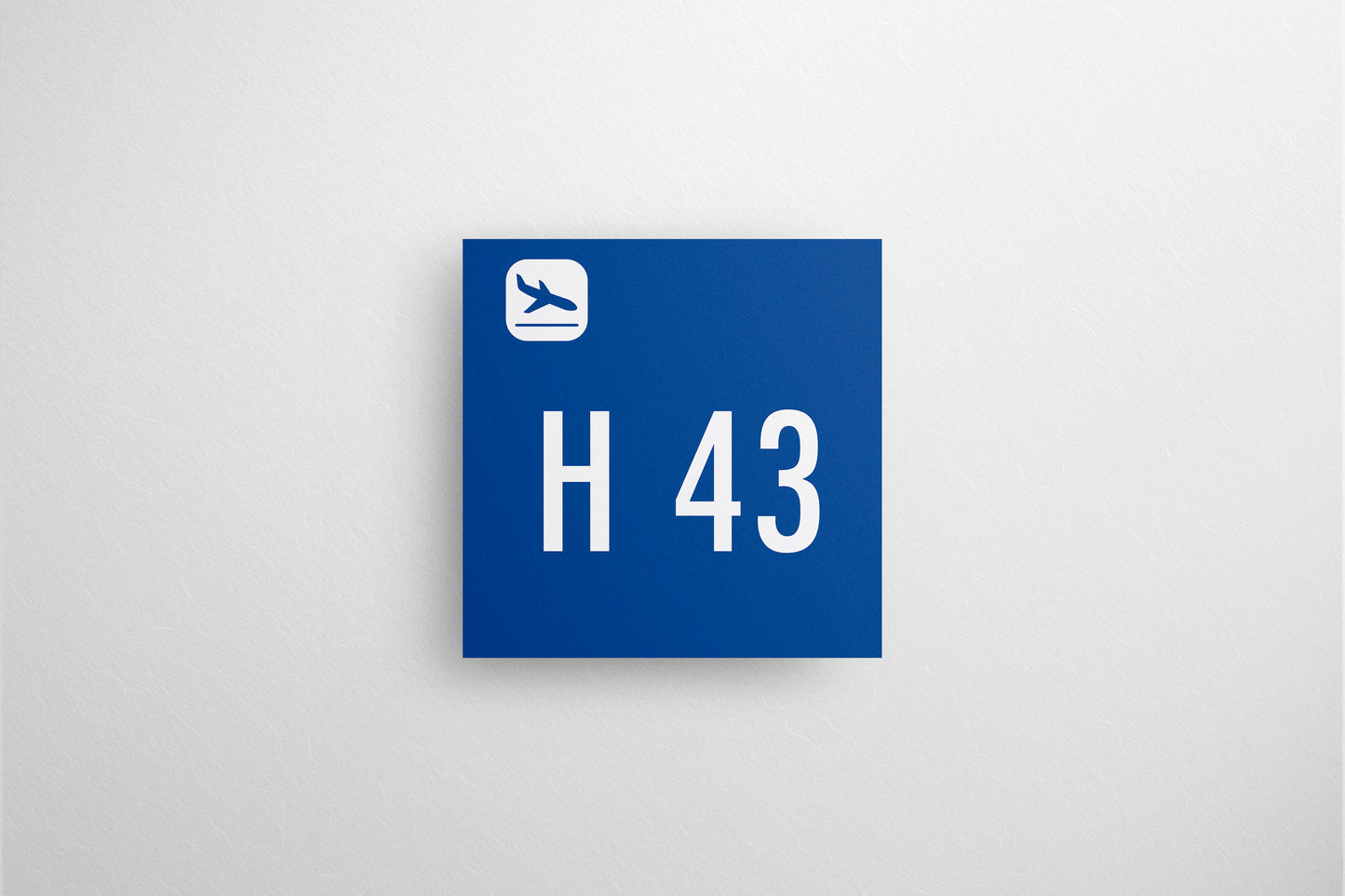 Signage Airport Gate H43 Blue 40x40cm