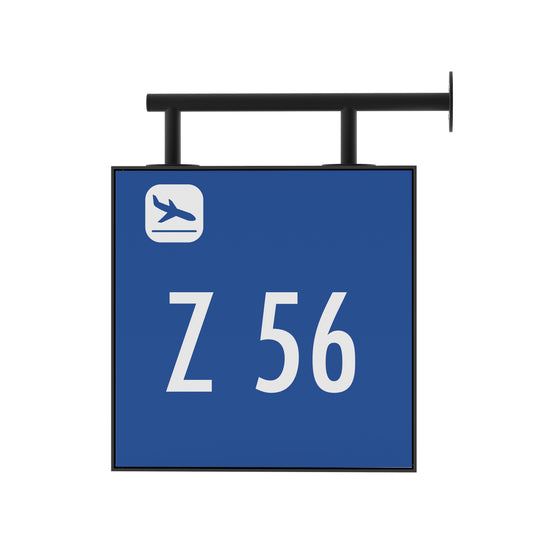 Signage Airport Gate Z56 Blue 40x40cm