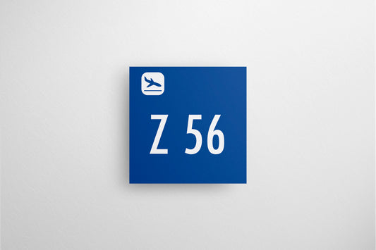 Signage Airport Gate Z56 Blue 40x40cm