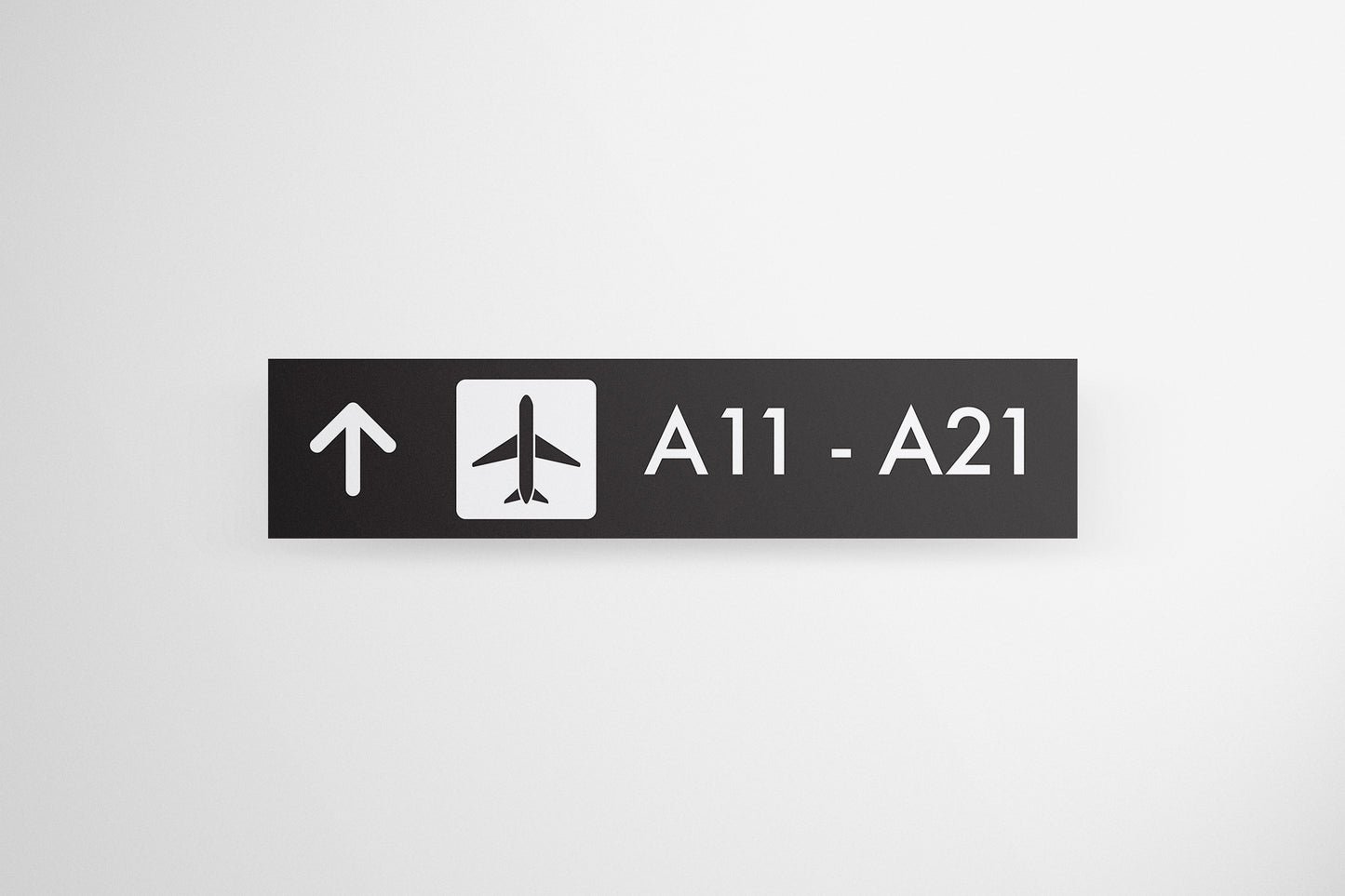 Signage Airport Gates Arrivals Black 180x40cm