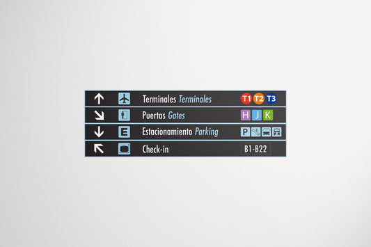 Signage Airport Directions Grey 240x80cm