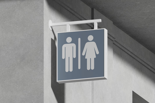 Sign Airport WC Grey 13x13cm